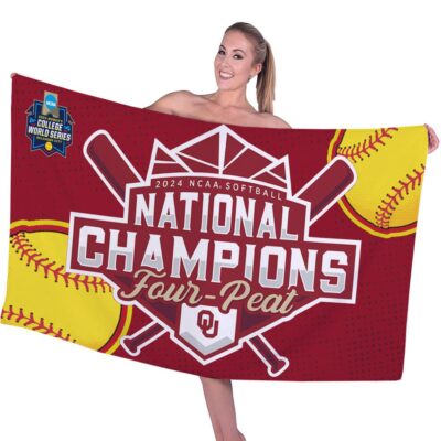 Oklahoma Sooners Womens Softball Rectangle Beach Towel WBT1079